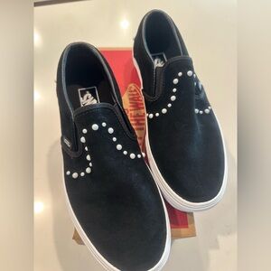 VANS Classic Slip Ons Suede with Pearls W9.5 NEW